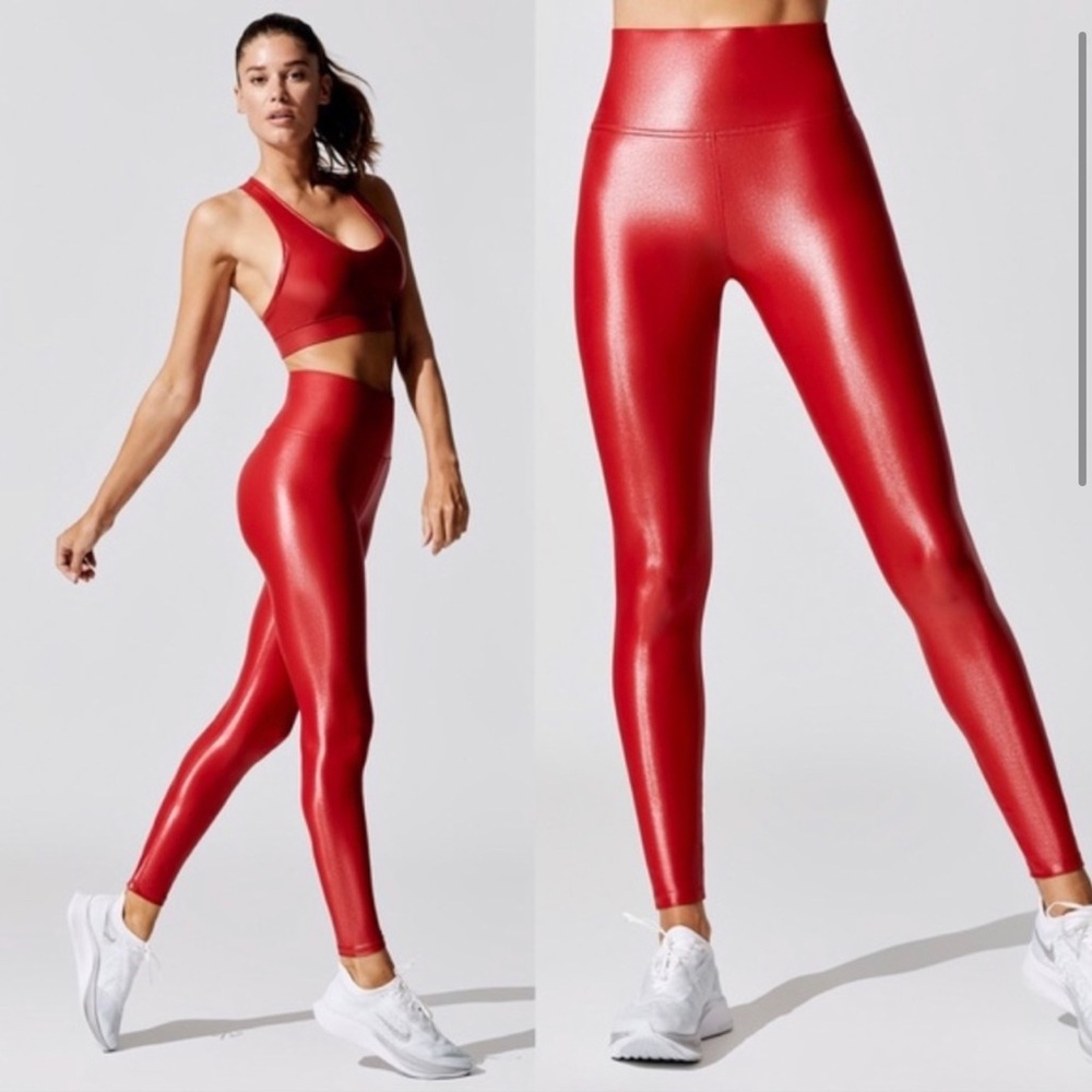 Carbon38 Takara Shine Full Length High Rise Legging - Red